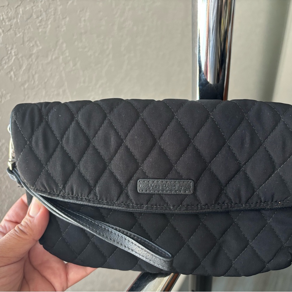 Vera Bradley Quilted Black Wristlet
